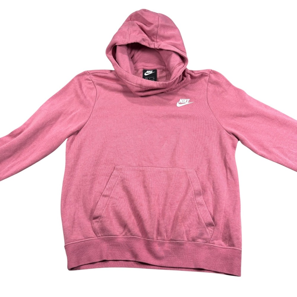 Nike‎ Sportswear Essential Womens Pink Funnel Neck Fleece Pullover Hoodie Size S - Picture 2 of 8